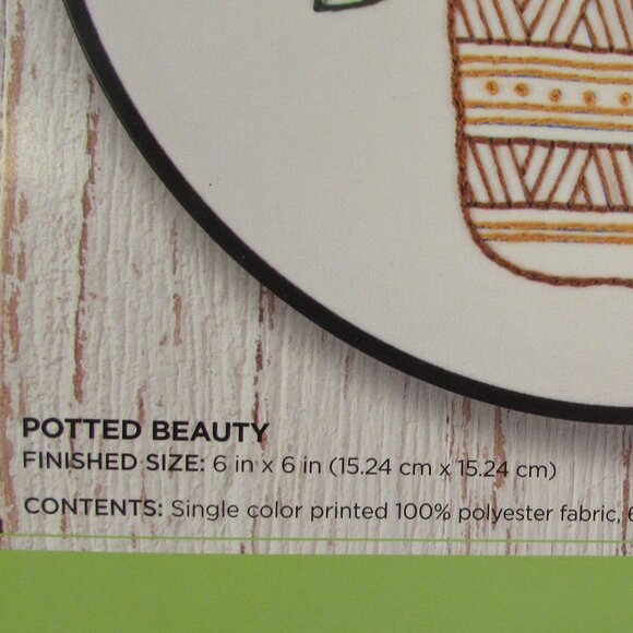 Bucilla 'Potted Beauty' Stamped Embroidery Kit NEW - Picture 4 of 8